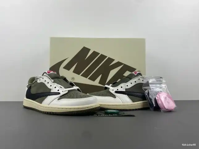 Rep TBkick LOW OLIVE SCOTT OG TRAVIS AIR MEDIUM 1 DM7866-200 X JORDAN 0512